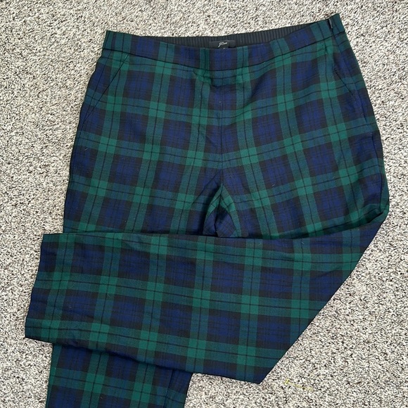 J crew green and blue wool plaid pants size 10 - Picture 5 of 10